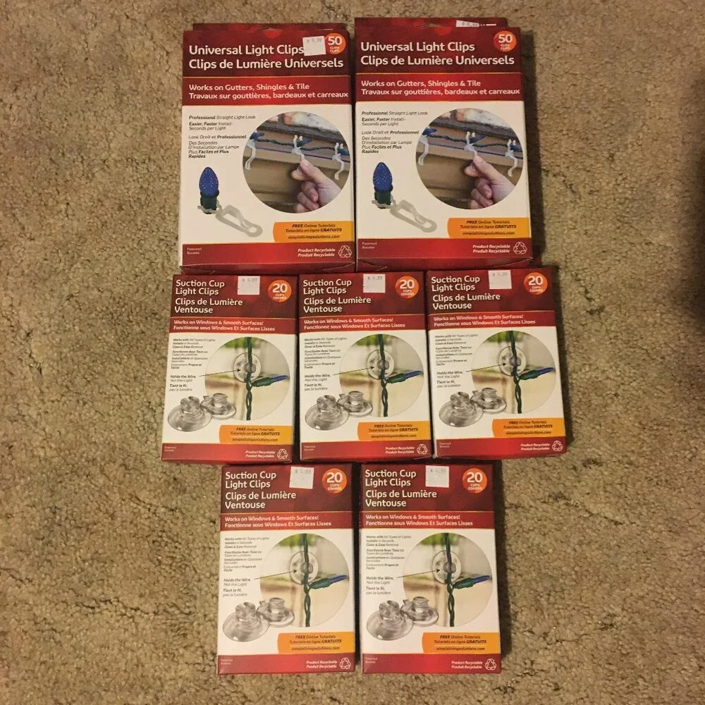 Universal Light Clips and Suction Light Clips Bundle NWT